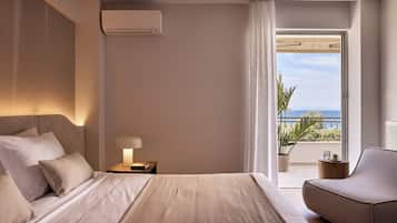 Penthouse de lujo, vista al mar | Sábanas de algodón egipcio y ropa de cama de alta calidad