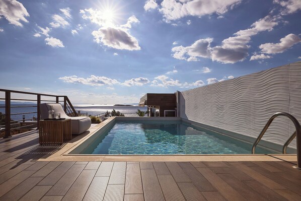 Penthouse Mewah, pemandangan laut | Teras/patio