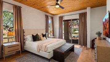 13 dormitorios, escritorio, tabla de planchar con plancha