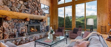 TV, fireplace, offices