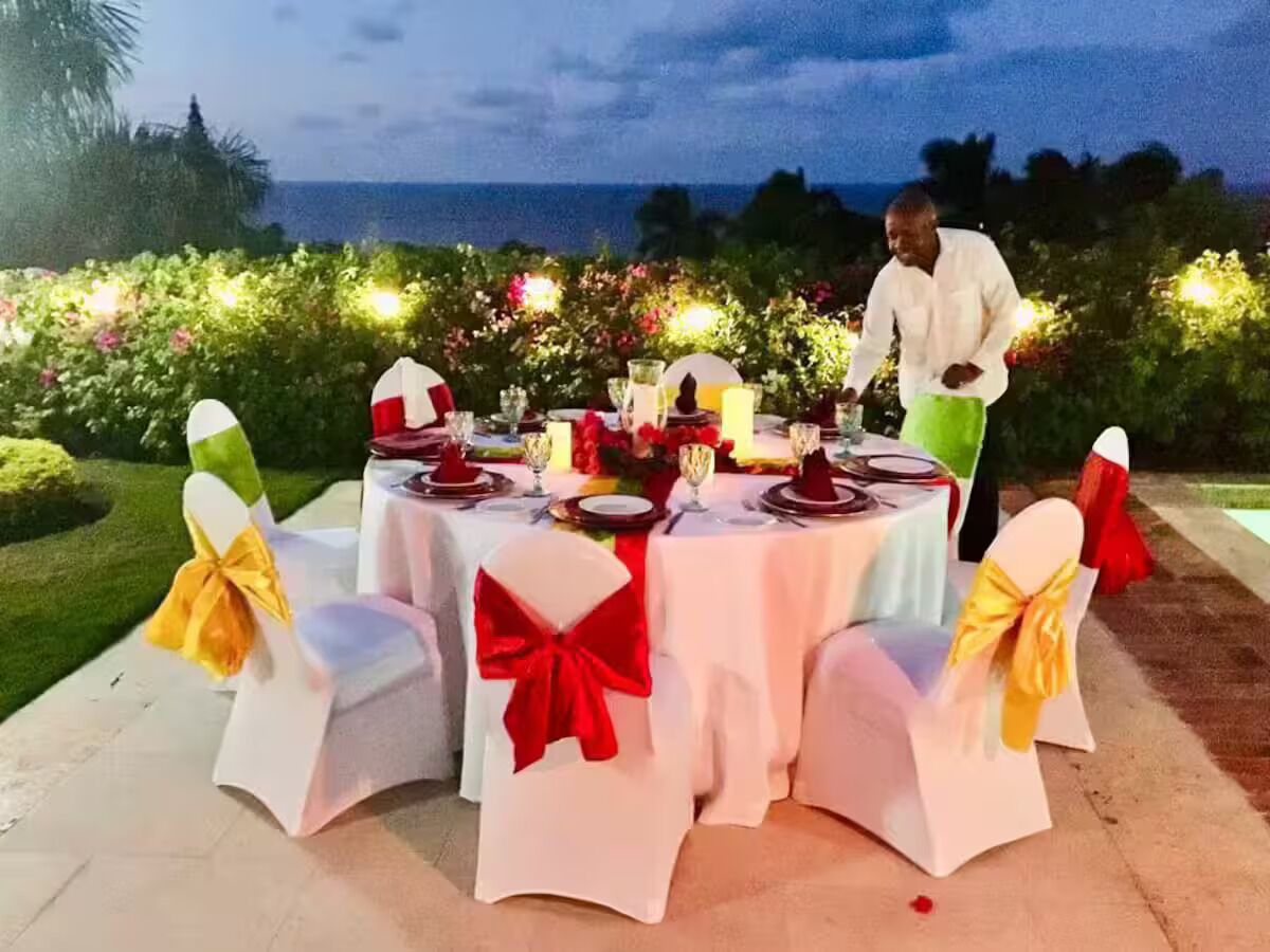 Outdoor banquet area