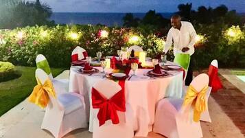 Outdoor banquet area