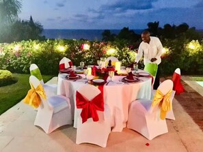 Outdoor banquet area