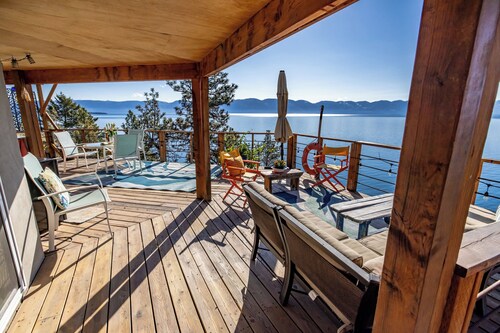Beautiful & unique home with large windows and deck that overlook Flathead Lake