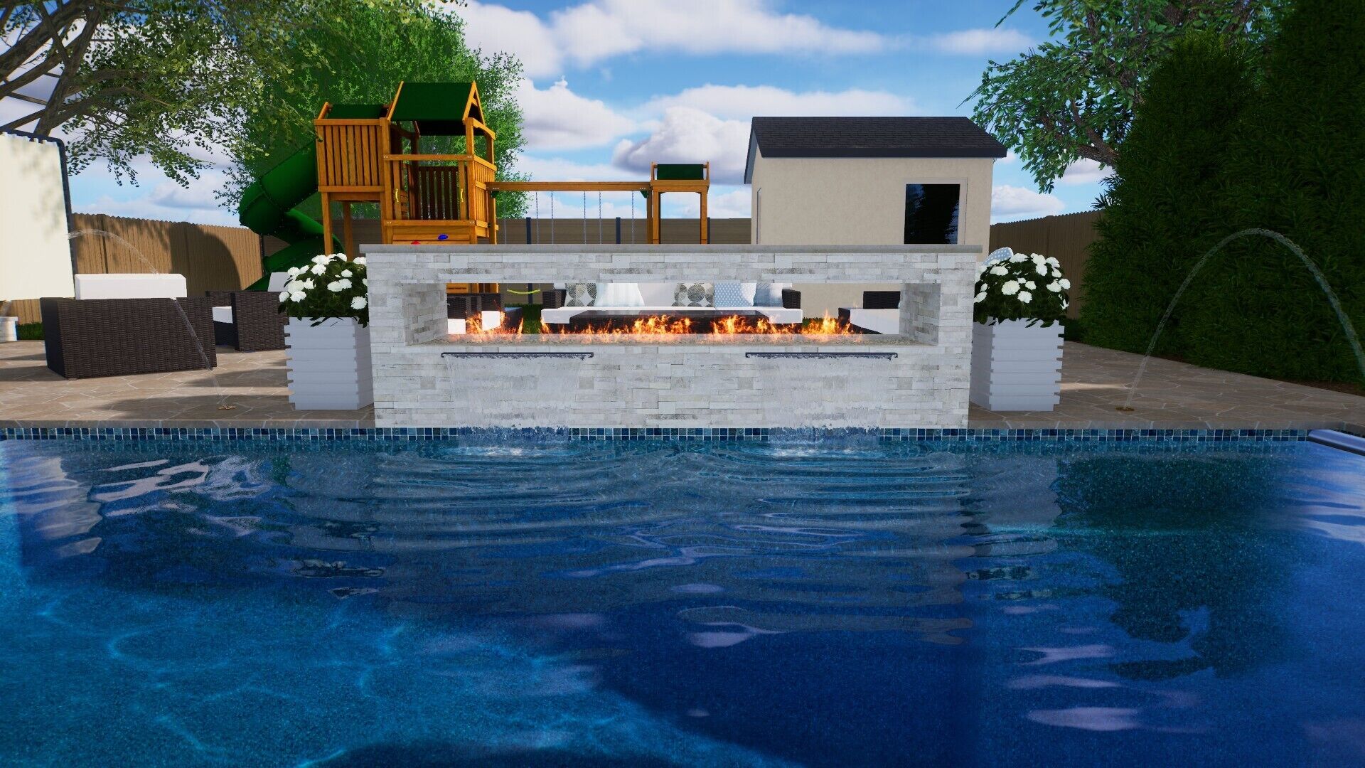 Outdoor pool, a heated pool