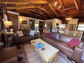 Smart TV, fireplace, video games, table football