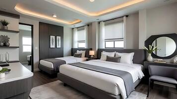 Deluxe Triple Room | Premium bedding, memory foam beds, desk, laptop workspace