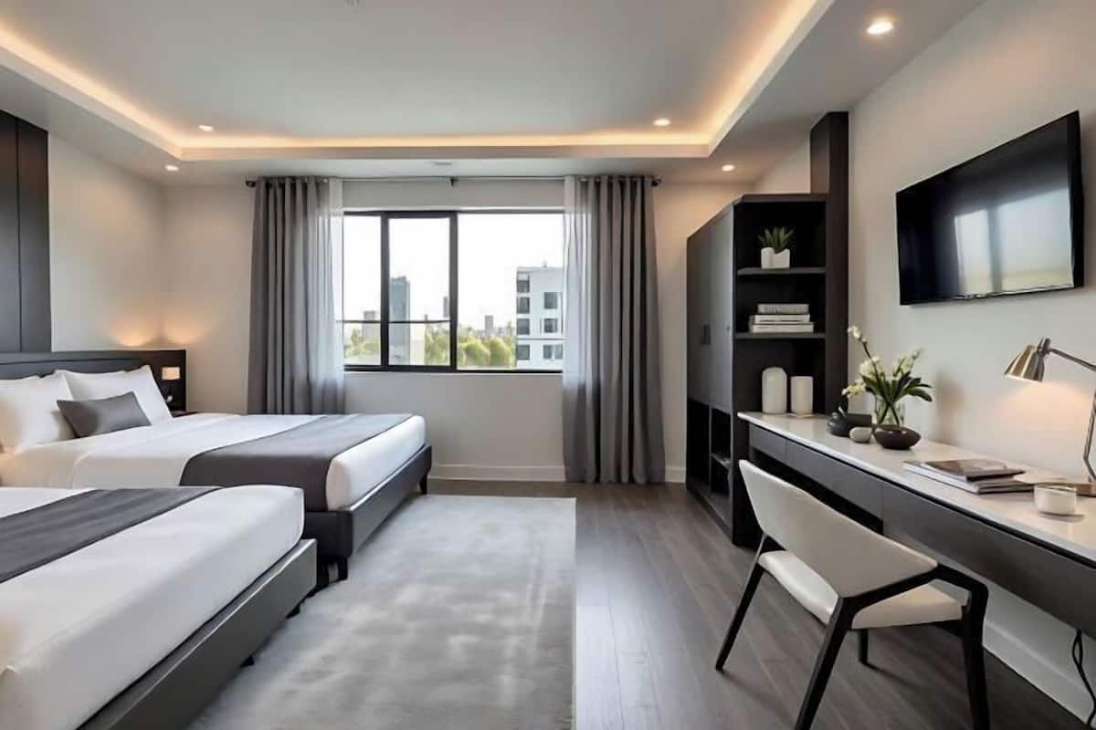 Ropa de cama de alta calidad, colchones con efecto memoria y escritorio