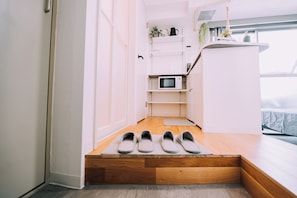 Apartament, 1 llit doble, no fumadors | Cuina privada | Microones, placa de cuina i bullidora elèctrica