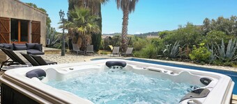 Spacious villa with a private pool and hot tub