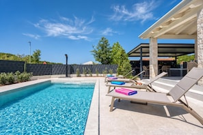Family House, 3 Bedrooms, Balcony (Villa Aria with heated Pool and) | Pool - Villa Aria With Heated Pool and Whirlpool (Porec)