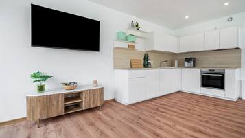 Fridge, oven, stovetop, dishwasher
