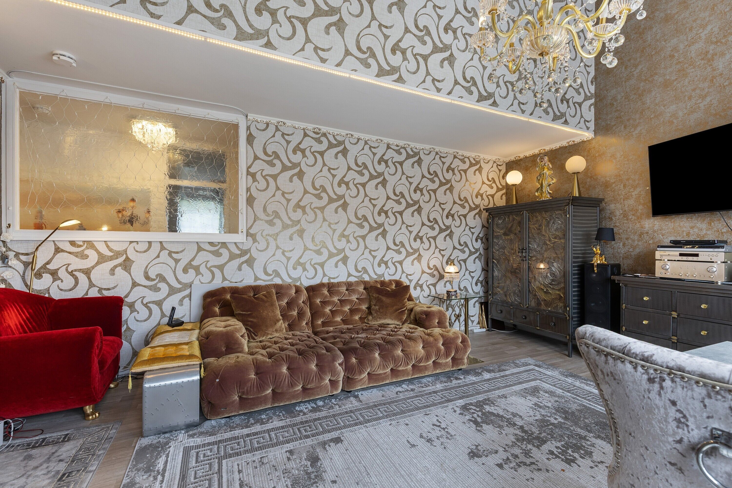 TV, DVD player, stereo