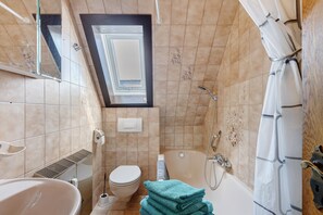 Shower, hair dryer, towels - Apartment 'Honacker' with Private Terrace, Shared Garden and Wi-Fi (Steißlingen)