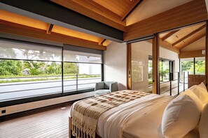 Luxury-Villa, 2 Schlafzimmer, Poolblick | Bettwäsche aus ägyptischer Baumwolle, hochwertige Bettwaren