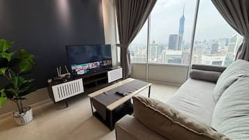 Apartamento, 2 quartos | Wi-Fi de cortesia, roupa de cama