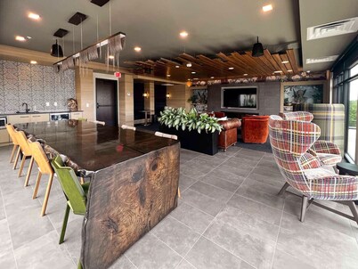 Mountain Lines & Slatted Calm | Cozy Modern Loft