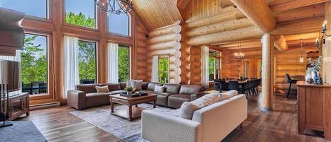 Televisie, een open haard, videospelletjes en tafelvoetbal