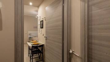 Estudio Confort, 1 cama doble, balcón | Espacio para trabajar con un portátil y tabla de planchar con plancha