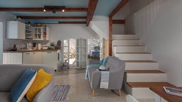 Standard House, 1 Bedroom, Sea Facing (La Rocca Duo - Hidden In Istria) | Living room | 21-inch Smart TV with cable channels