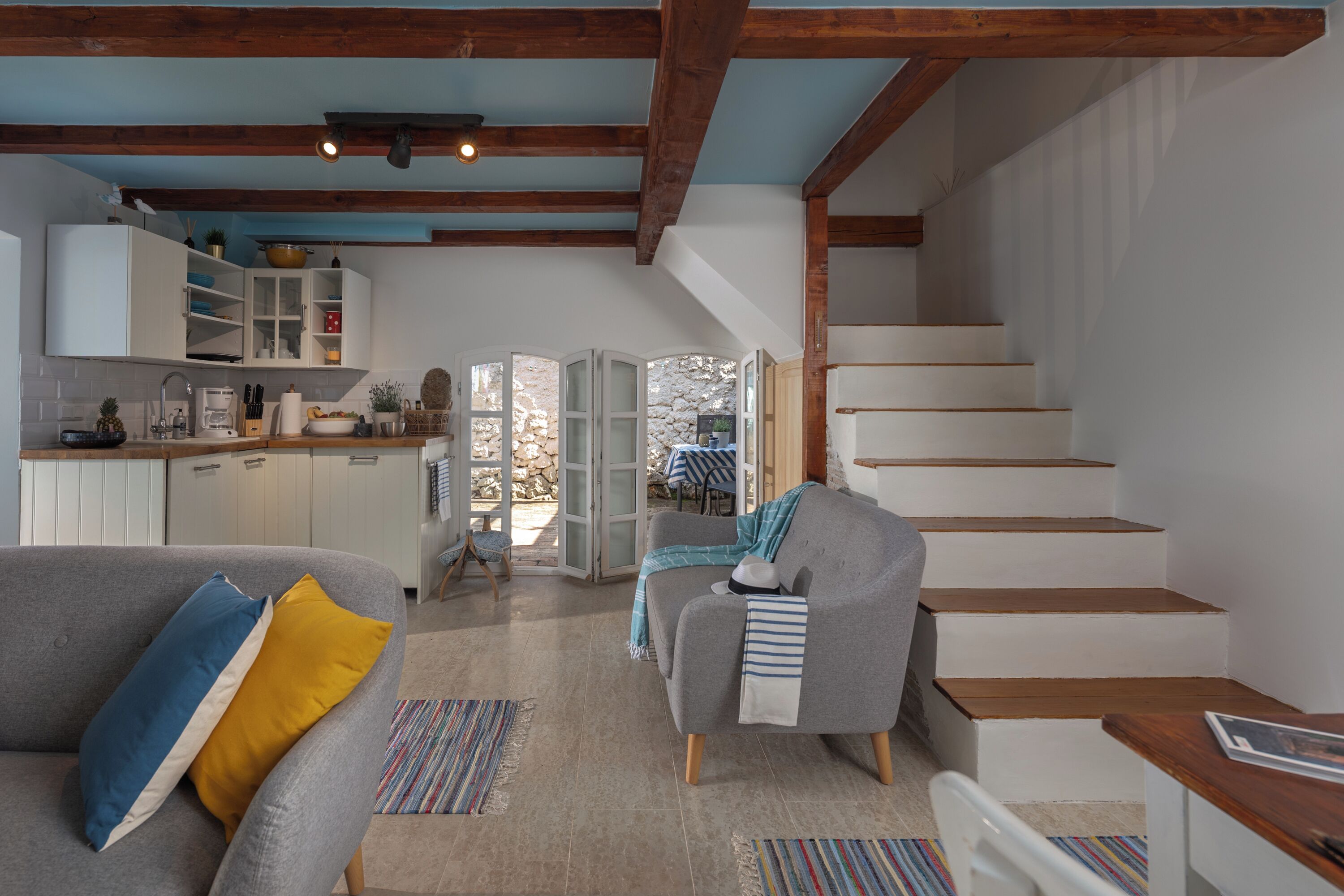 Standard House, Multiple Bedrooms, Sea Facing (La Rocca Duo - Hidden In Istria) | Living area | 21-inch Smart TV with cable channels