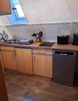 Fridge, microwave, stovetop, dishwasher