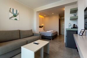 Junior Suite, Balcony, Sea View | Living area - Corfelia Seaview Suites (Corfu)