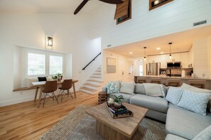 Smart TV, fireplace, offices, printers