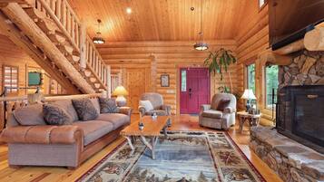 Smart TV, fireplace, video games, foosball