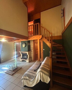 TV, foosball, table tennis, books