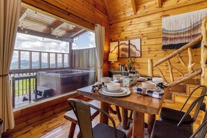 Outdoor dining - Breathtaking Smoky Mountain Views-Hot Tub-Porch Swing-Refined Rustic Retreat (Sevierville)