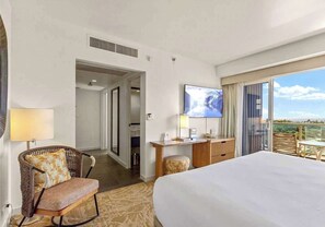 1 bedroom, desk, iron/ironing board, travel crib