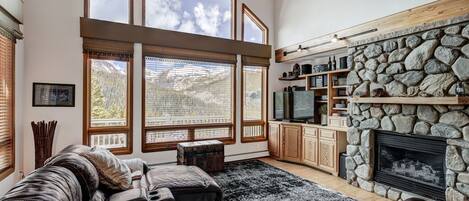 TV, fireplace, DVD player, offices