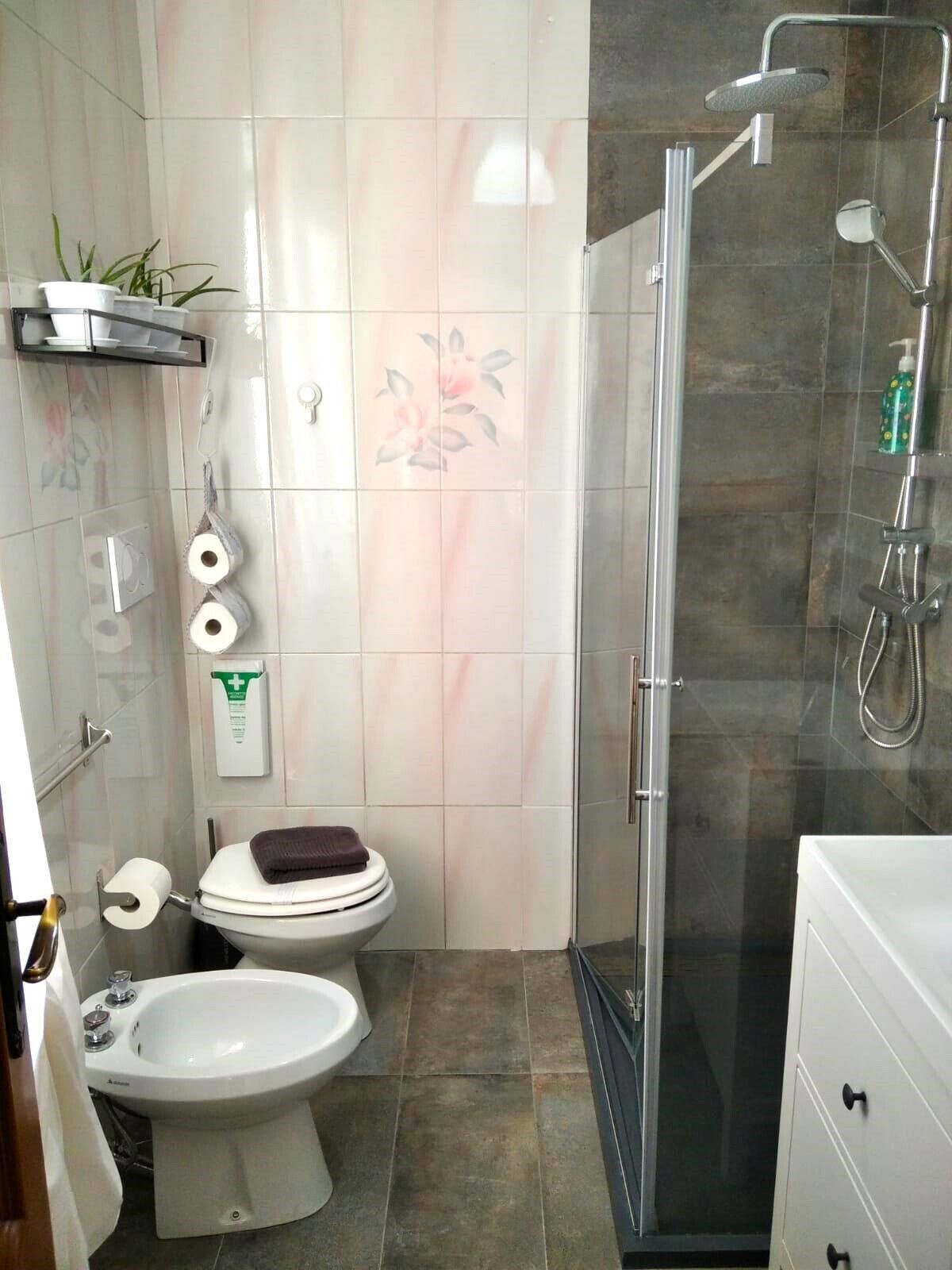 Dusche, Haartrockner, Bidet, Handtücher