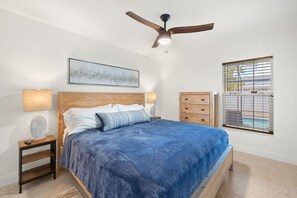 3 bedrooms, desk, iron/ironing board, travel cot