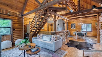 Télévision, cheminée, espaces bureaux