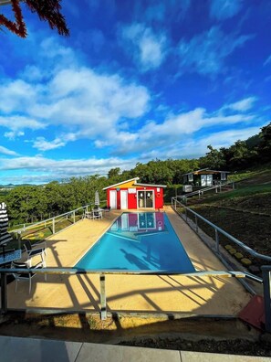 Outdoor pool - Spacious 4-bedroom farmhouse in charming Yauco with AC (Yauco)