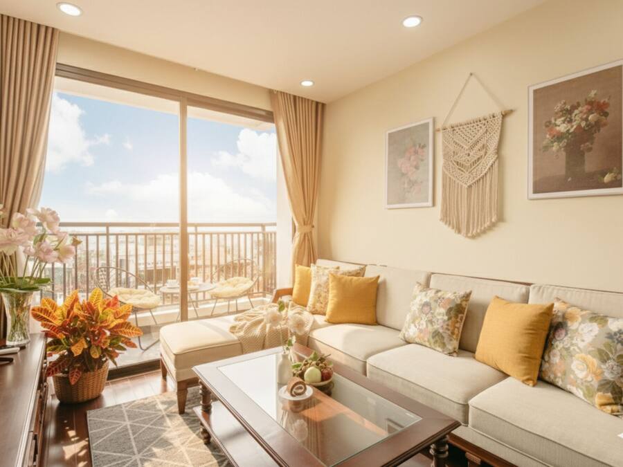 Deluxe Apartment, Balcony, Courtyard View | Living area