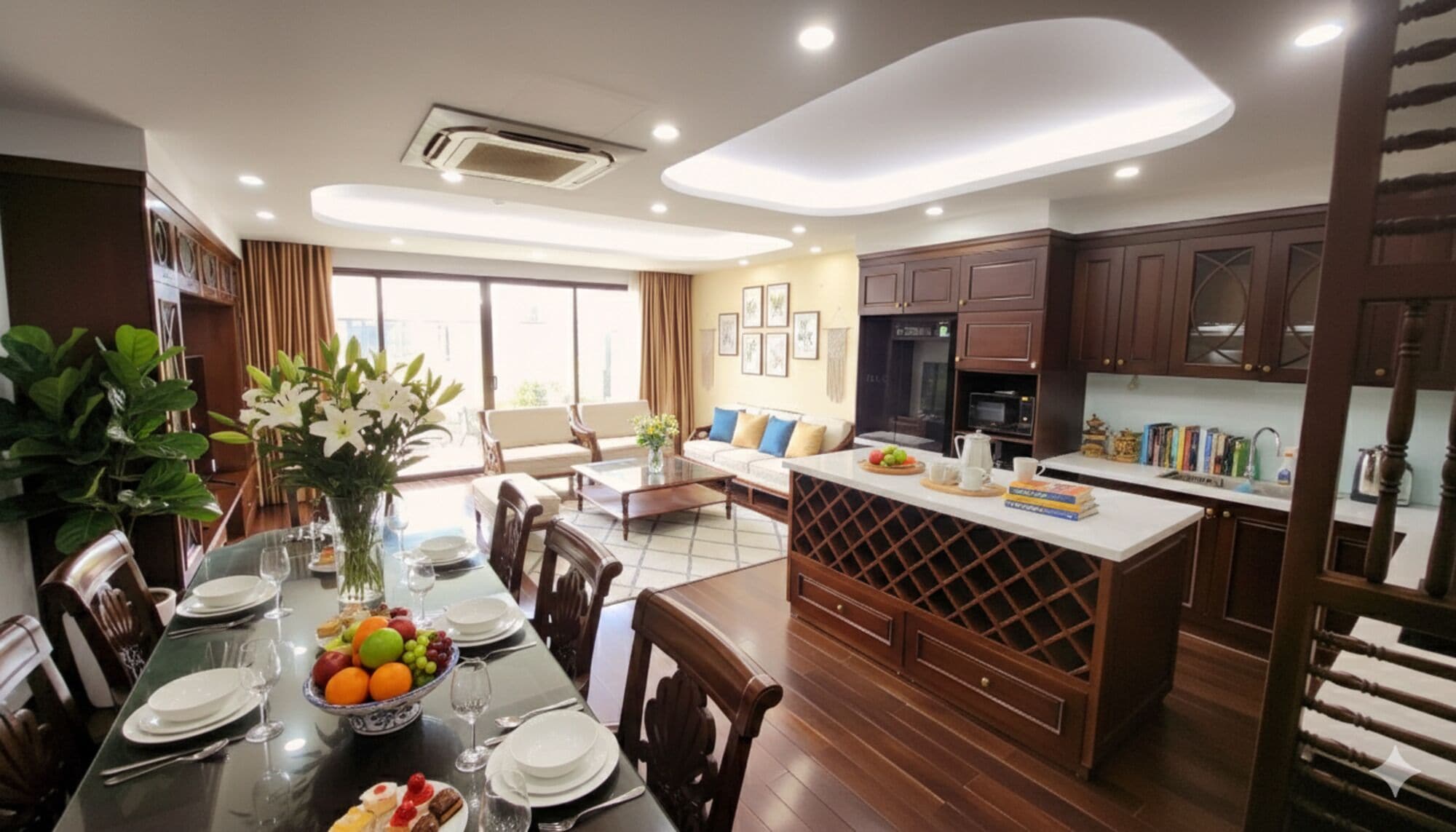 Luxury Apartment, Balcony, Courtyard View | Private kitchen | Full-sized fridge, microwave, oven, stovetop
