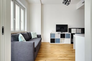 Apartment, 3 Bedrooms, Balcony | Living area | 43-inch Smart TV with digital channels - Elegant apartments in Isola district (Milan)