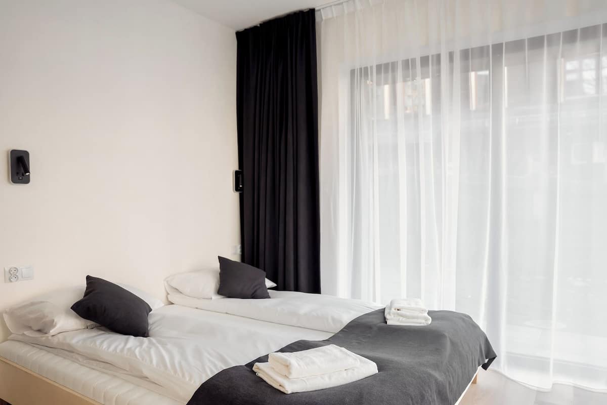 Blackout drapes, iron/ironing board, free WiFi