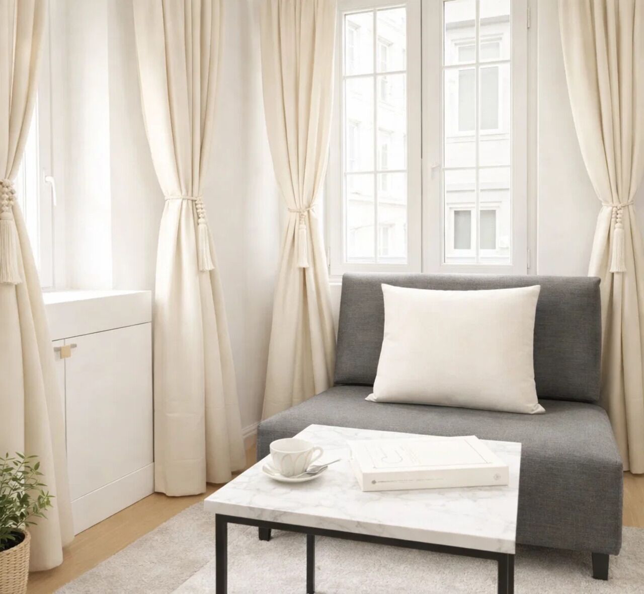 Premium Studio, Courtyard View | Living area | 80-cm Smart TV with digital channels