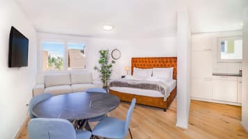 Elegant Studio 35m2 | Living area | 55-inch Smart TV with digital channels, heated floors