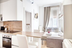 Classic Apartment, City View | Private kitchen | Coffee/tea maker, electric kettle