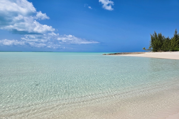 Vlak bij het strand, ligstoelen aan het strand, strandlakens
