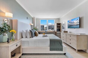 Desk, iron/ironing board, travel crib, WiFi