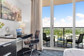 Interior - Lavender Accent Balcony Suite | Grove Views (Miami)