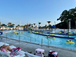 Indoor pool, outdoor pool - Beach Cottage-Steps to the Beach-Golf Cart Included-Ocean Lakes-Pet Friendly (Myrtle Beach)