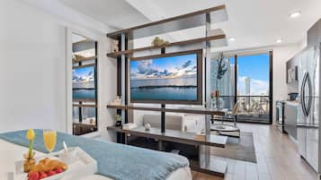 1 slaapkamer, een strijkplank/strijkijzer, wifi, beddengoed