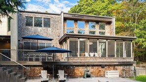 Terrace/patio - Mid-Century Dream Estate, extensive and elevated decking, multiple outdoor... (East Hampton)